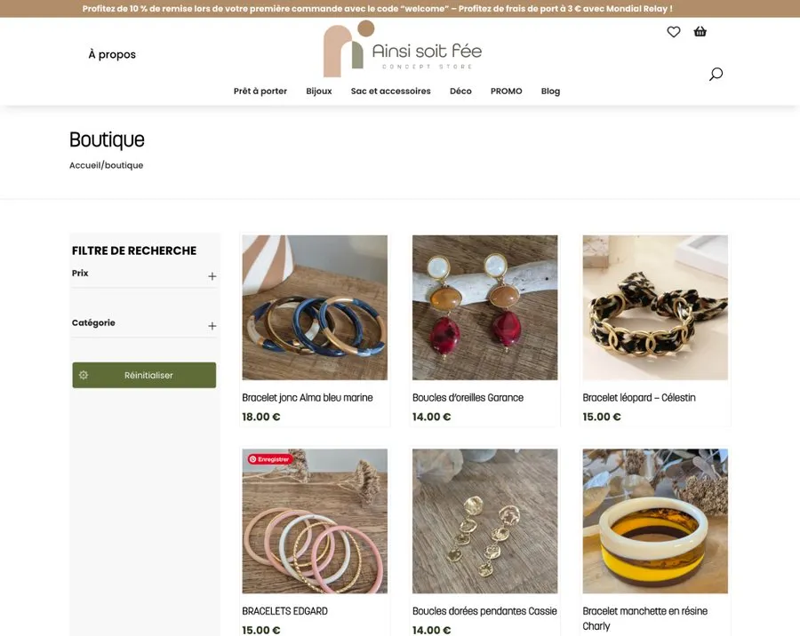 Ainsi soit fée — Site E-commerce