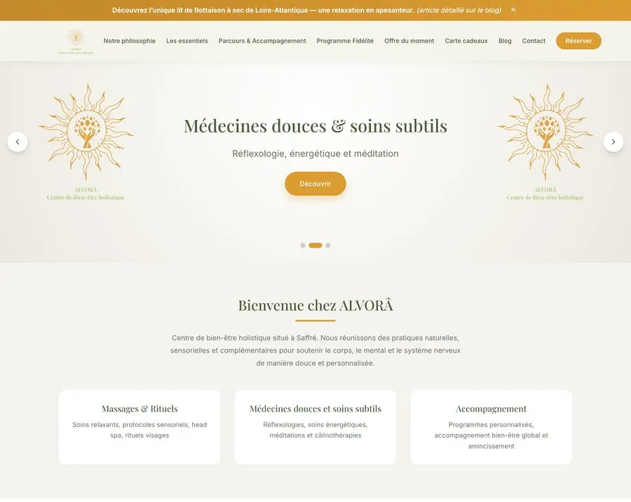 Alvora Bien-être — Site vitrine