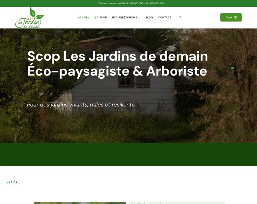 Les jardins de demain — Site vitrine