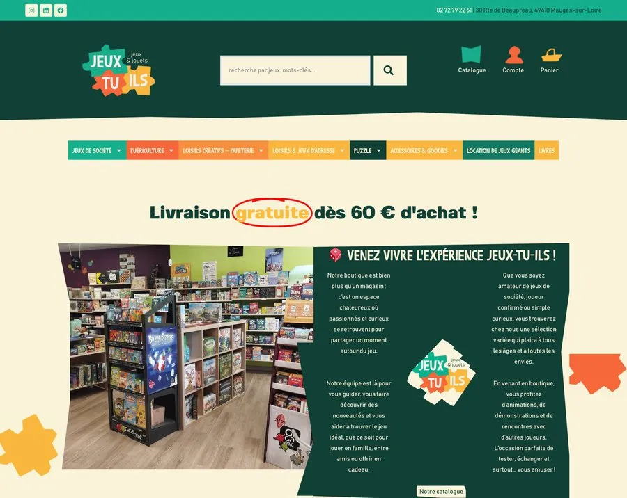 Jeux tu ils — Site E-commerce