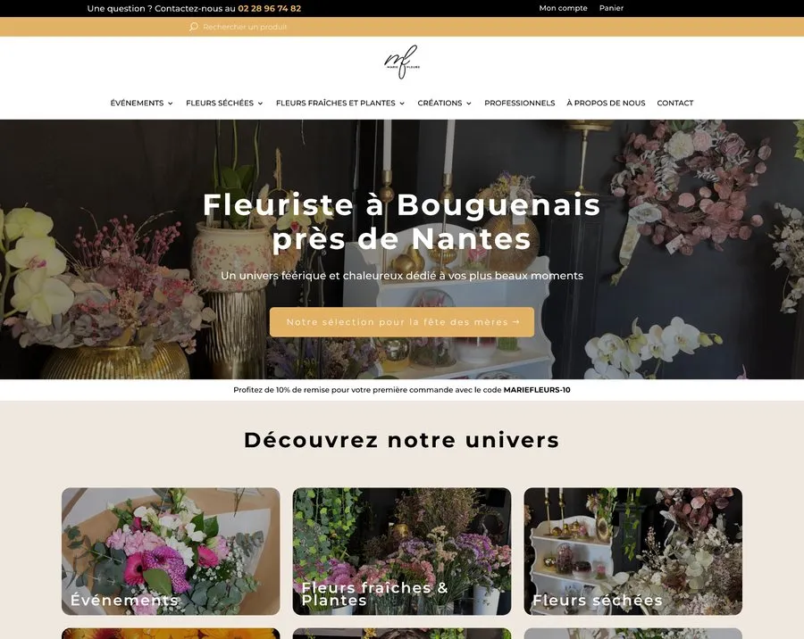 Marie Fleurs — Site vitrine